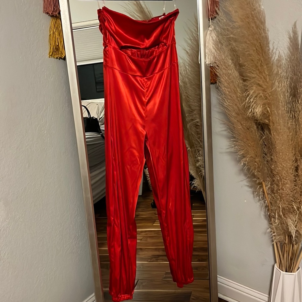 Satin Strapless Jumpsuit